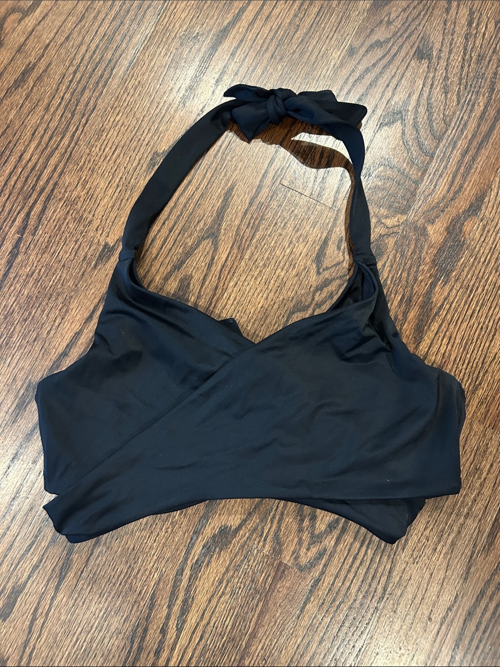 Athleta Black Halter Wrap Swim Top
